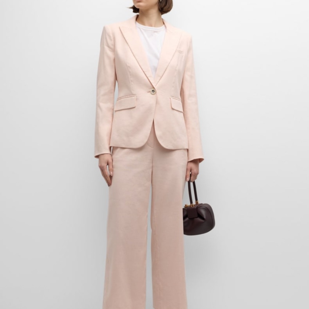 Veronica Beard Pink Linen Cutaway Dickey Jacket NWOT - Picture 3 of 11